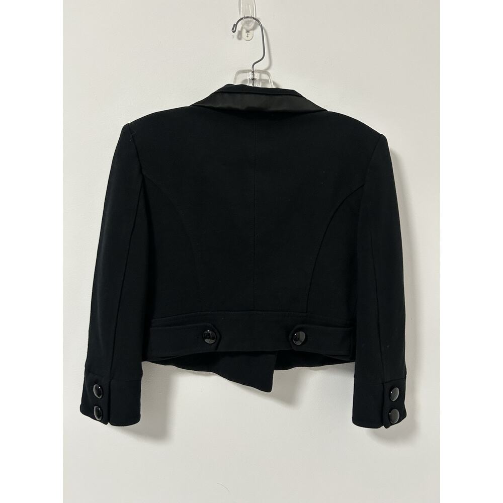 Vintage Y2K Bebe Cropped Blazer Shrug Jacket Sz 6 Black Babydoll Witchy Goth Emo - Picture 4 of 9